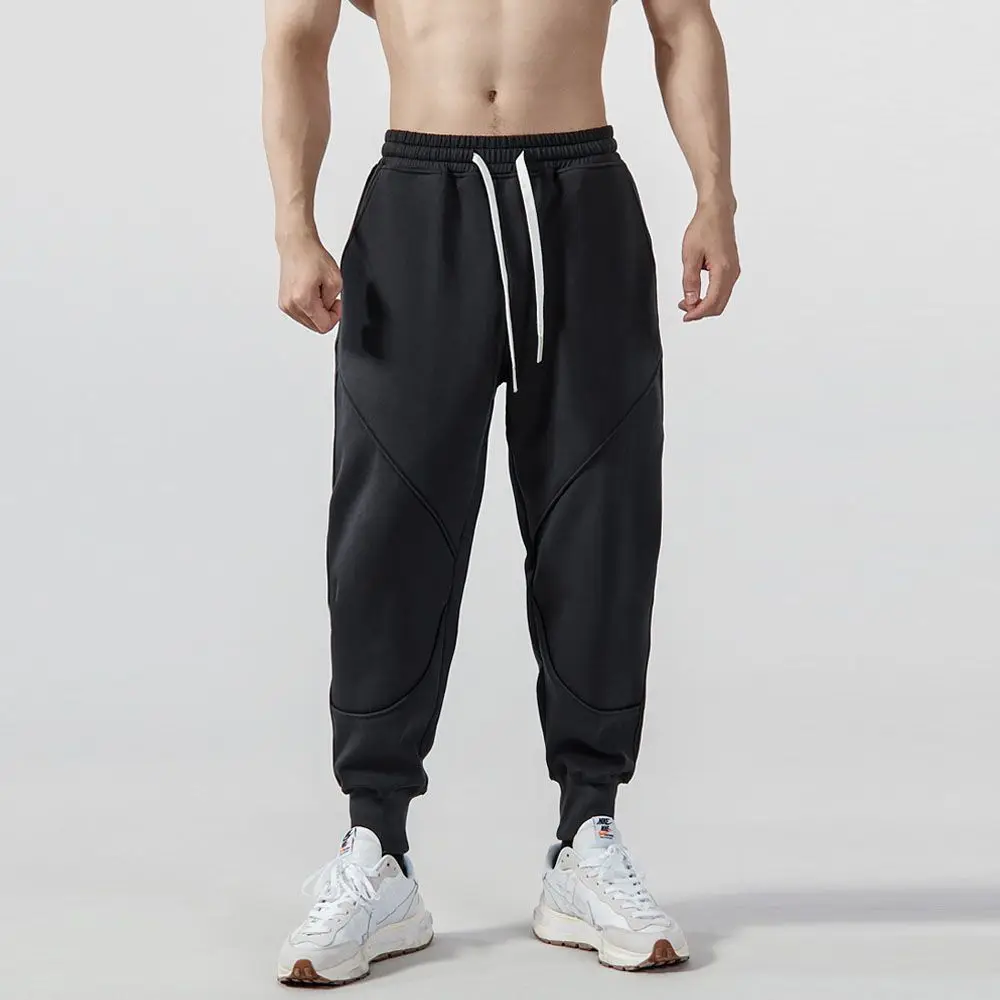 Invisible Open Crotch Outdoor Sex Sports Trousers Men's Heavy Loose Tappered Casual Sweatpants Fleece-lined Jogger Fitness Pants