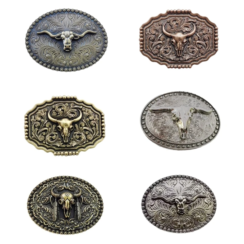 

Engraved Animal Cowboy Belt Buckle Heads Western Belt Buckle for Men Women