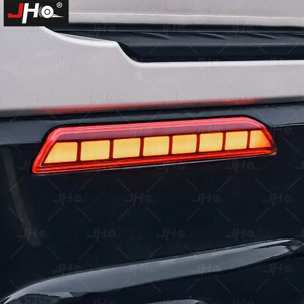 JHO Amber Rear Bumper Foglights LED Streamer Turn Signal Light Bright Brake Lamps for Ford Explorer 2020 2021 2022 Accessories