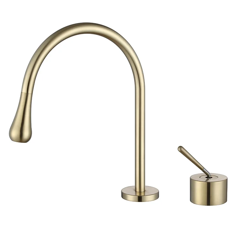 All-copper white split-type hot and cold hotel-style household simple countertop basin washbasin faucet