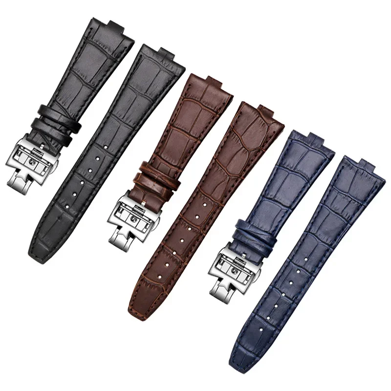 Genuine Leather Watchband For Vacheron Constantin OVERSEAS Series 4500V 5500V P47040 Buckle Men Watch Strap 25-8mm