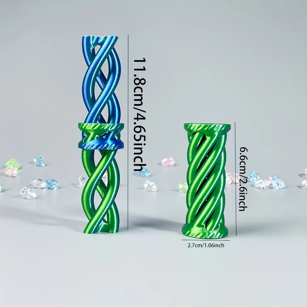 Fidget Spinner Spiral Three-dimensional Puzzle Toy 3D Printed Desk Ornament - Colorful Gradient Spiral Design Stress Relief Toy