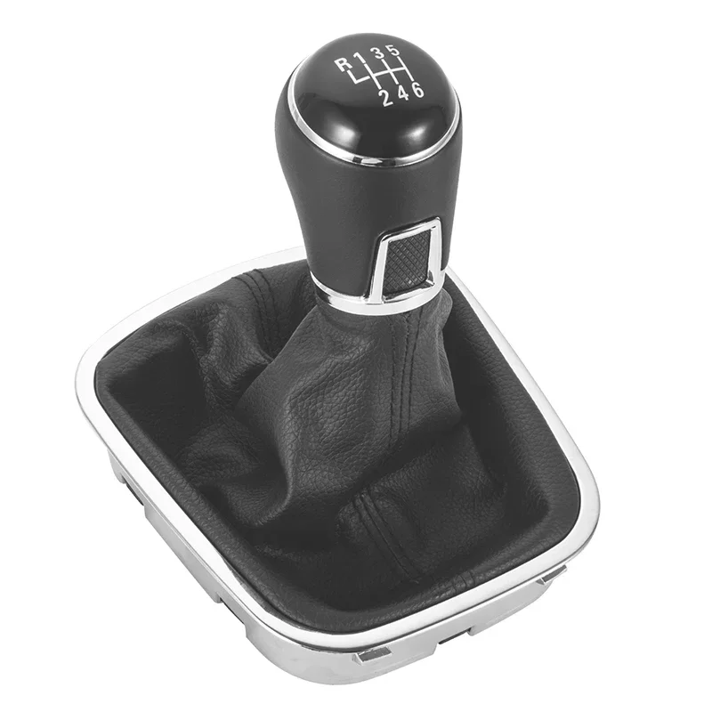 For VW Volkswagen Polo 6C 2015 2016 2017 2018 5 Speed / 6 Speed Gear Gear Lever Stick Shift Knob With Leather Boot Car Styling