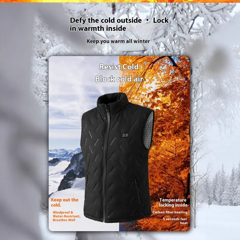 2025 New Heated Vest for Men 9 Heating Zones Dual Control Electric Warming Vest USB Smart Heating Waistcoat Ladies' Heated Vest