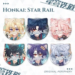New Honkai: Star Rail Cat Ear Badge Sunday Aventurine Dr.Ratio Jiao Qiu Cute Cartoon Anime Pin Game Jewelry Laser Brooch Gift