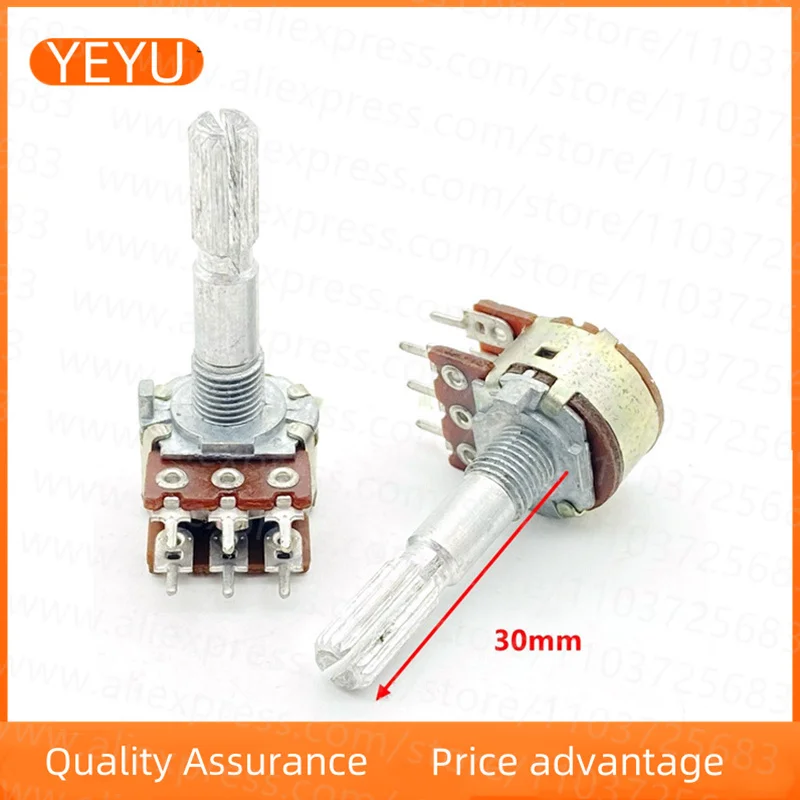 2PCS Type 16 B20K Stepping 6-pin Dual Variable Resistance Power Amplifier Loudspeaker High And Low Volume Potentiometer