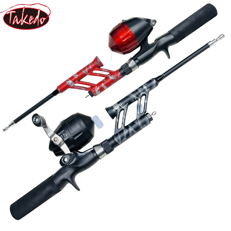 

TAKEDO Integrated Fishing Rod And Reel Set Carbon Fibre Travel Rods Reel Ratio 3.0:1 Telescopic Casting Fishing Rod