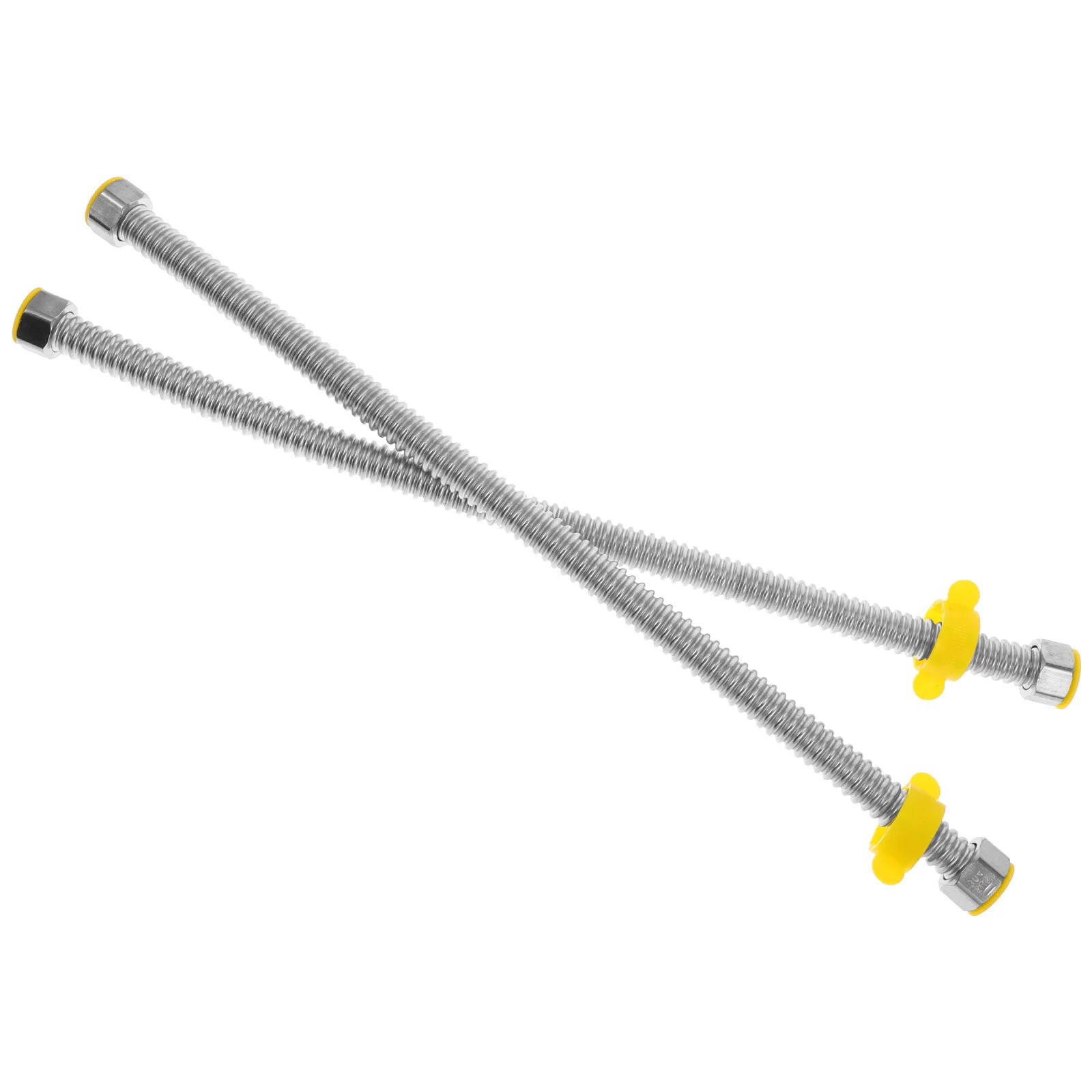 Manguera de fontanería de acero inoxidable 304 para lavabo, calentador de baño, tubería corrugada con llave, 2 piezas, 1/2"