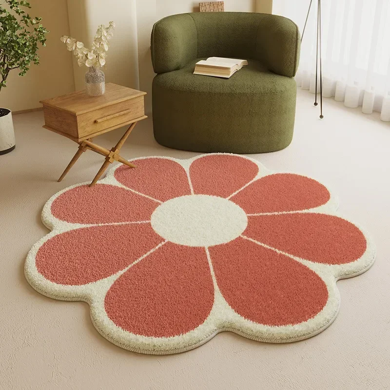 Simple and Cute Style Sunflower Bedroom Full Carpet Household Non-slip Imitation Cashmere Carpet  Carpets for Living Room