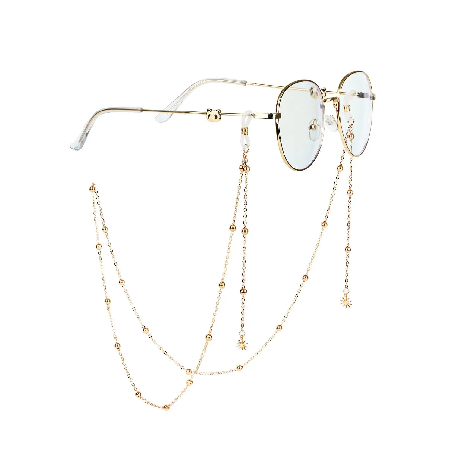 New Fashion Women Eyeglass Chain Hollow Star Pearl Beaded Sunglasses Reading Glasses Lanyard Eyewear Holder Neck Strap Rope