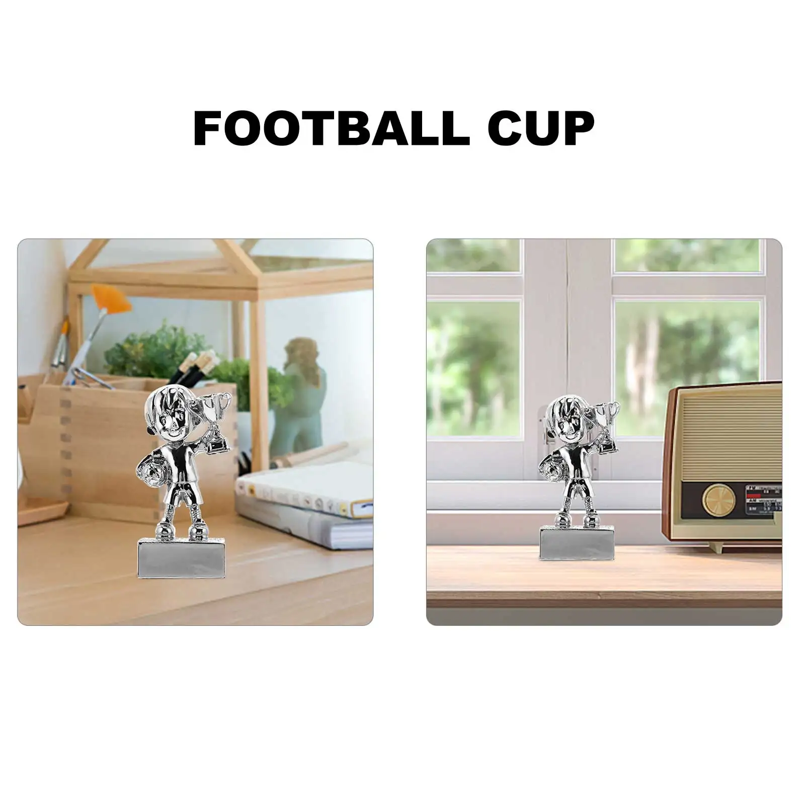 

Маленький футбольный трофей из смолы, позолоченный футбольный персонаж, приз, вечерние сувениры, украшение для рабочего стола, награда для спортивной игры, классная комната