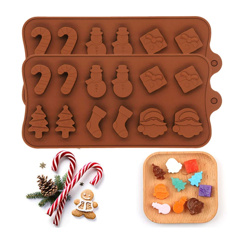 Christmas Chocolate Molds Silicone Food Grade Non-stick Cake Baking Design Candy Mold SILICON 3D Mold Kitchen Gadget DIY