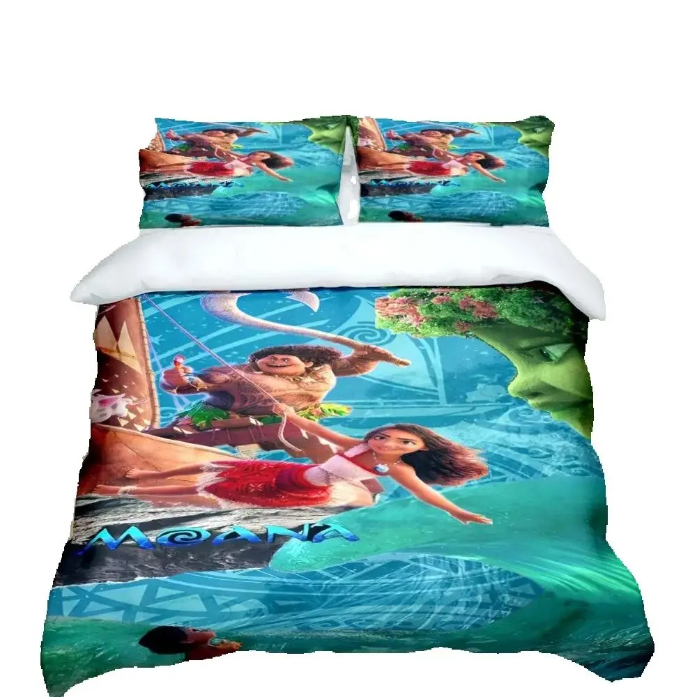 

Moana Cartoon Bedding Set Home Bedroom Decoration Single Double Duvet Cover Pillowcase 2/3pcs Gift for Boys Girls