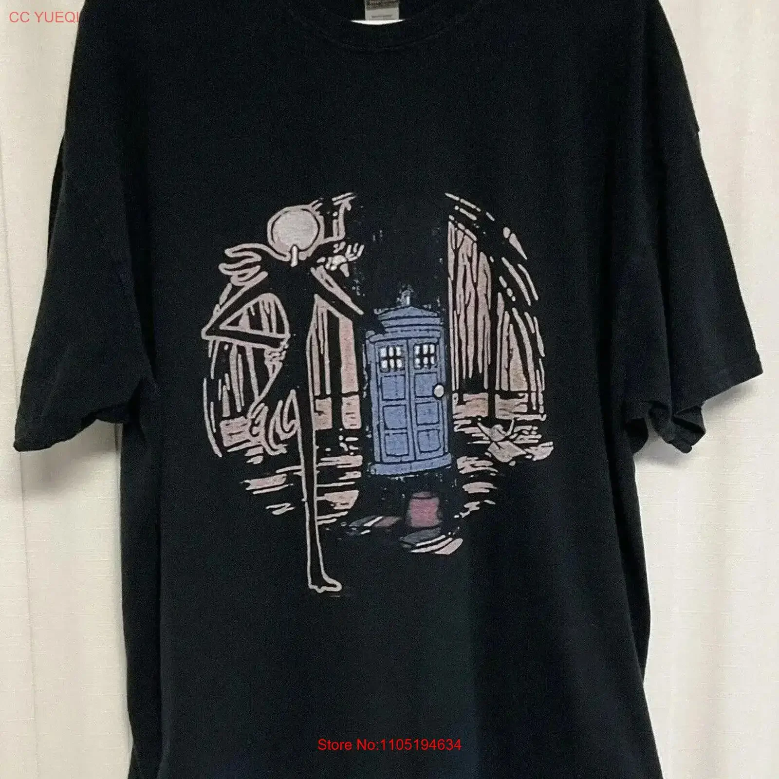 

Жуткая футболка мужская 2XL черная 4444, винтажная стираная удобная уличная одежда, стильная растянутая повседневная дышащая дизайнерская одежда