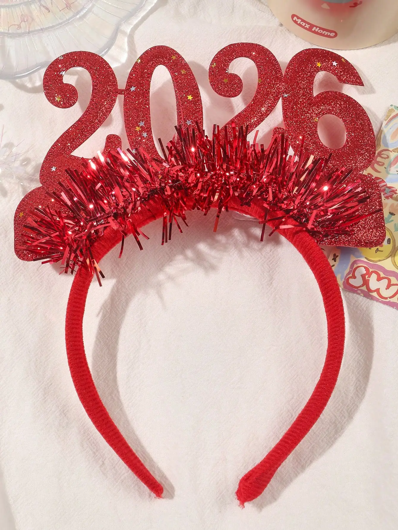 2026 السنة الجديدة عقال للحفلات الاطفال بريق إكسسوارات الشعر مضحك صور الدعائم عيد الميلاد الديكور 2026 هدايا عيد للنساء