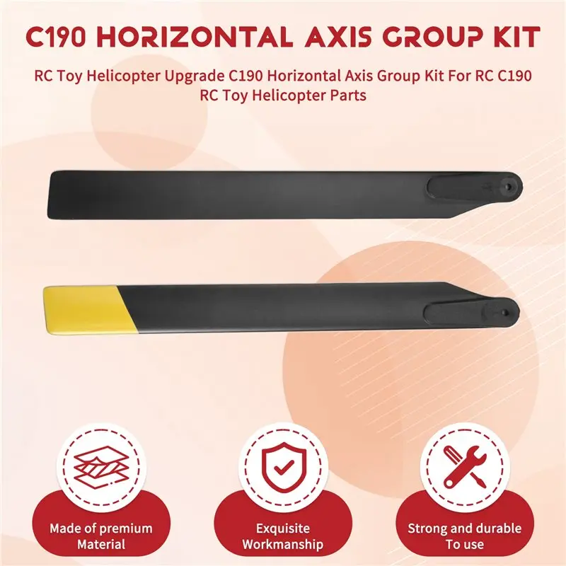 YSUN-For RC Helicopter Replacement C190 Rotor Assembly Kit- Yellow Color Upgrade Part For C190 Model