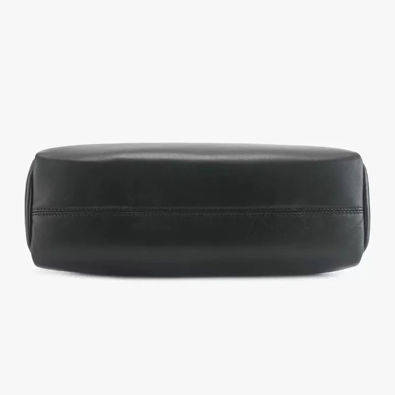 Sheepskin leather bowling bag luxury designer Boston commuter simple shoulder armpit bag women's leather material image 5