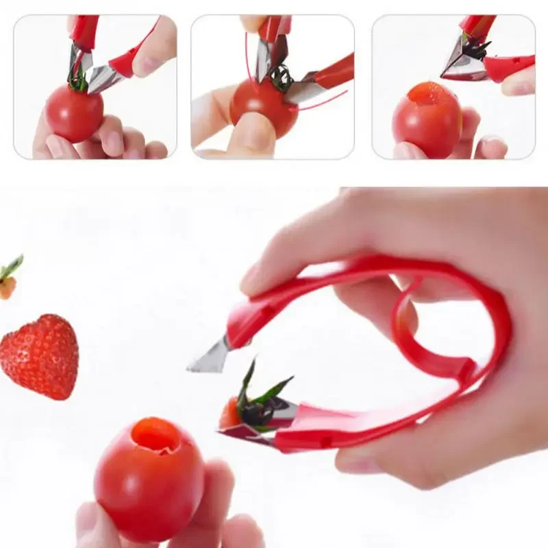 Tomatoes Strawberries To Remove The Tip Fruit Strawberry Pedicle Removing Device Fruit Stalk Separator Creative Kitchen Supplies