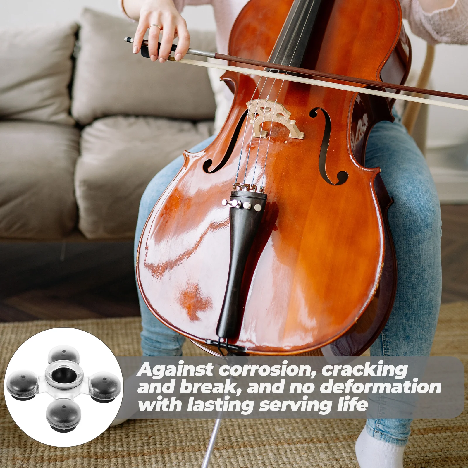 

Cello Endpin Rest Anti Skid Rubber Pad High Quality Workmanship Easy to Carry String Instrument Floor Protector Accessory