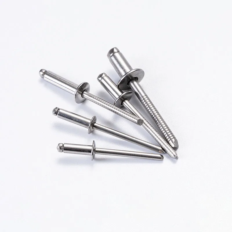 30/50pcs Silver Pop Folding Blind Rivet Aluminum Alloy Rivet Fold Type M4 * 8mm 10mm 12mm Steel Shank Mandrel Exhaust