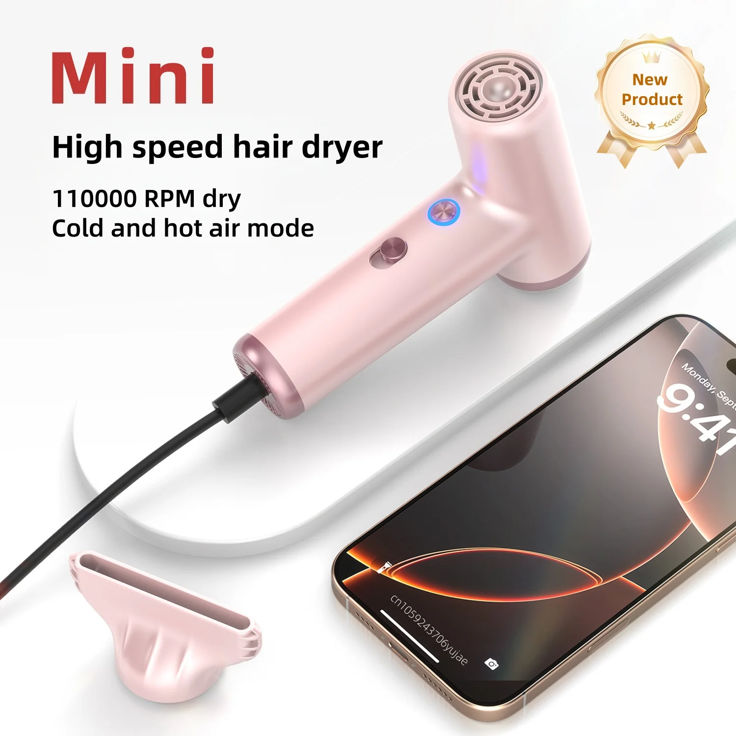 Popular Mini Hair Dryer Portable Travel Constant Temperature Hair Care Negative Ion Cold And Hot Air Gear High-Speed Blower 2025 - view 5