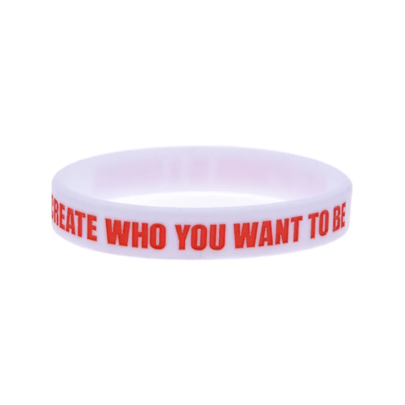 50 Pcs Create Who You Want To Be Motivational Silicone Wristband Unisex Bracelet