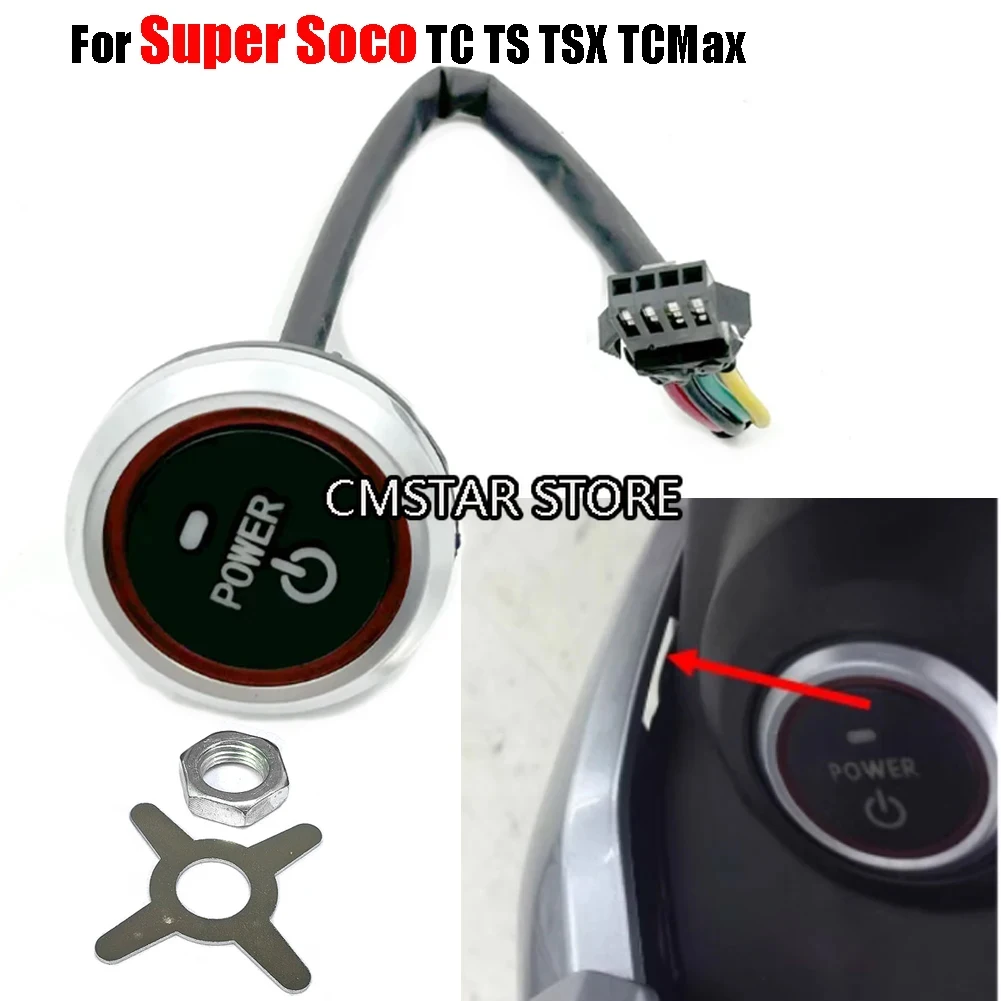 

For Super Soco TC TS TSX TCMax Start Switch Button One-Button Start For Super Soco TC TS TSX TCMax