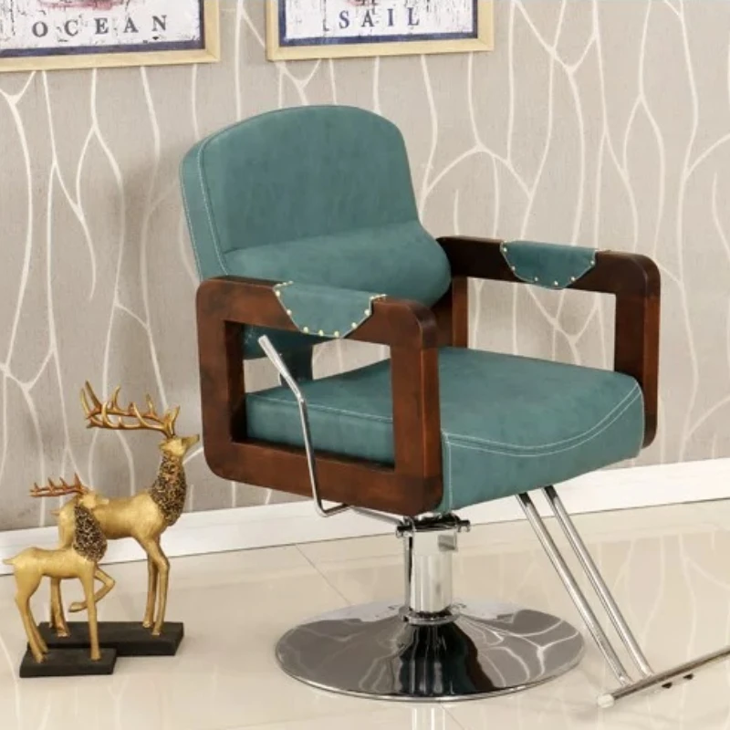 Vintage Reclining Barber Chair Styling Comfortable Relaxing Barber Chair Manicure Cadeira Ergonomica Beauty Salon Furniture