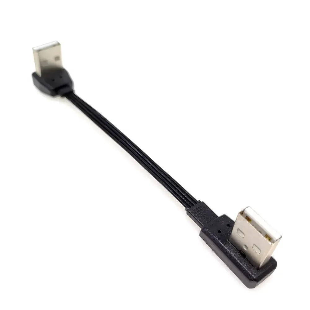 Flexibles Silikonkabel, ultradünner USB-auf-USB-Kabelstecker, Stecker 0,1 m-0,5 m, rechtwinkliger Stecker vom Typ 90 der Klasse A