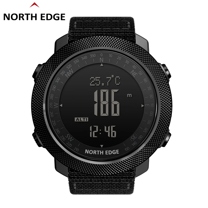 NORTH EDGE Men's sport Digital watch Running Swimming Military Army watches Altimeter Barometer Compass waterproof 50m Wristband