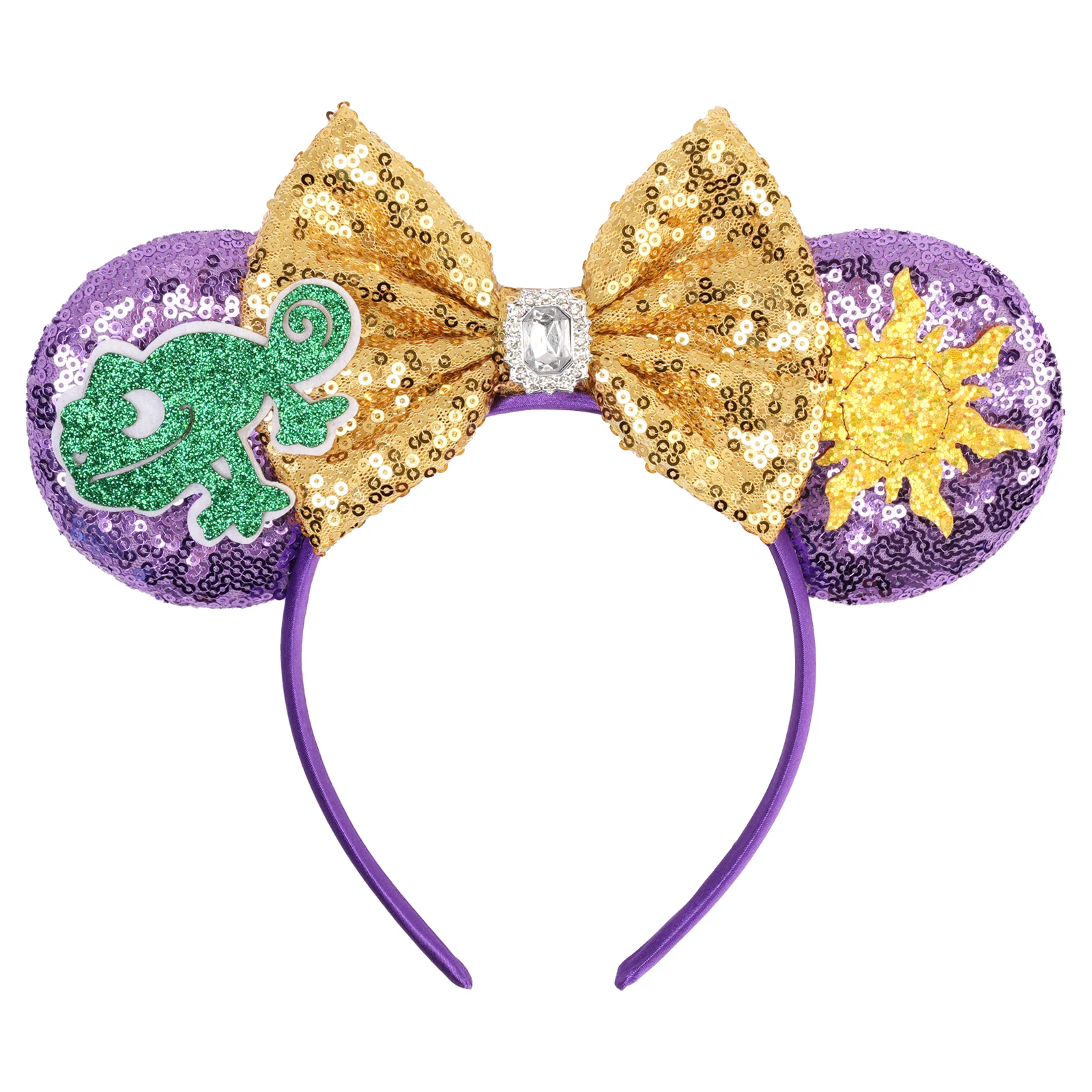 2026 Neuer Stil Mickey Minnie Ohren-Haarband mit Pailletten-Schleifen für Mädchen, Erwachsene und Kinder, Halloween-Party Cosplay Haaraccessoires, Prinzessinnen-Haarband