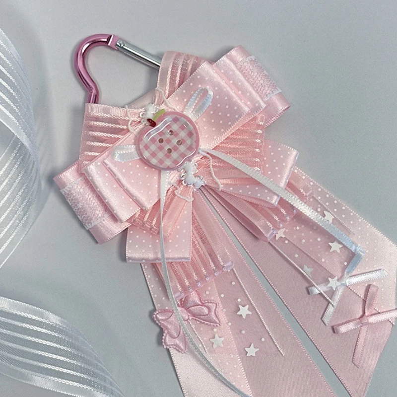 Ribbon Bow Keychain Holder for Ita Bag Kawaii Ita Bag Accessory for K-pop Fans Sweet Decorative Pin for Light Stick Bag Charm