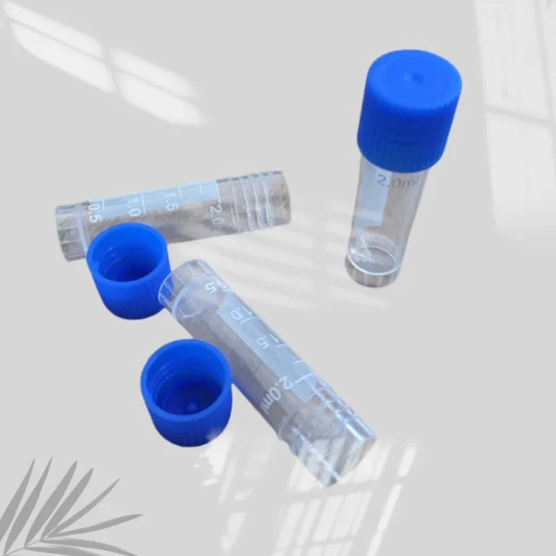 10PCS Laboratory Chemical Plastic Test Tube Vial Sealing Cap Packaging Container Office School Chemicals 2ML Laboratory