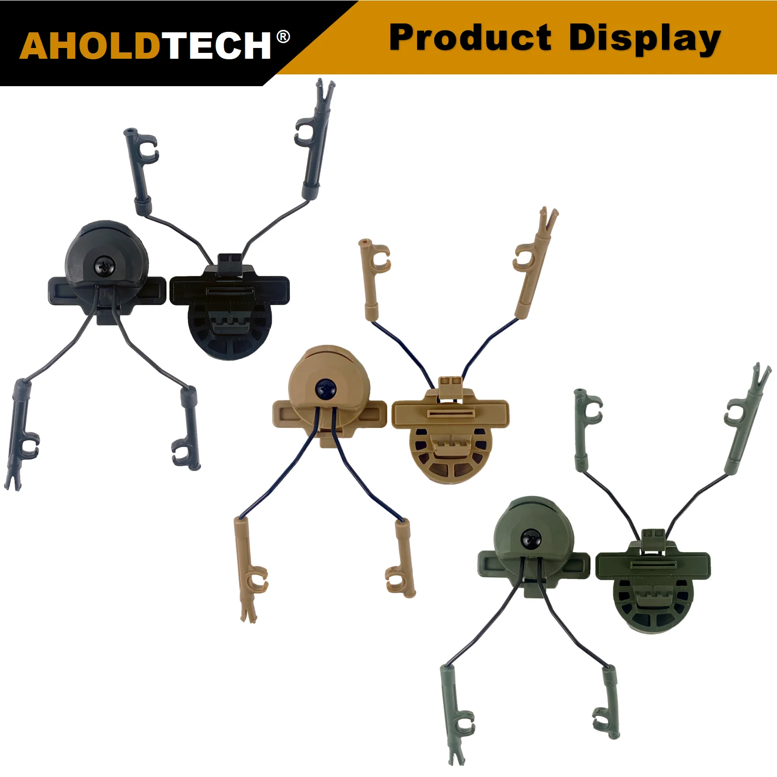 AHOLDTECH-M-LOK Rail Capacete Suporte Adaptador, Tactical Headset Holder, Cancelamento De Ruído Headphone, COMTAC I II Series