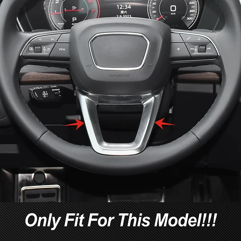 Carbon Fiber Color Steering Wheel Frame Decoration Cover Trim For Audi Q5 FY 2018-2021 Car Styling Interior Accessories