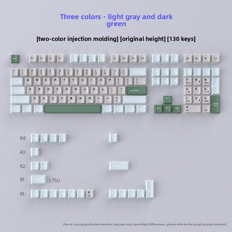 Three-Color PBT Keycaps 130 Keys Full Set Customized for Mechanical Keyboard DIY