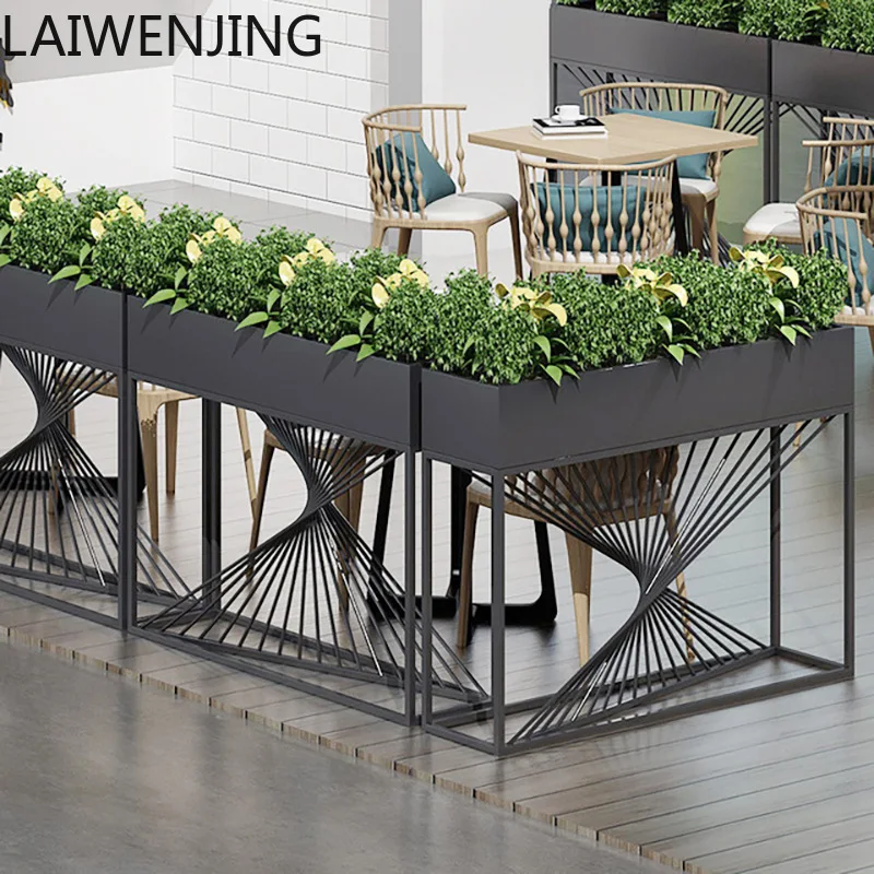 LYY  Simple Cafe Restaurant Decorative Screen Partition Outdoor Flower Box Iron Art Flower Stand Flower Tray