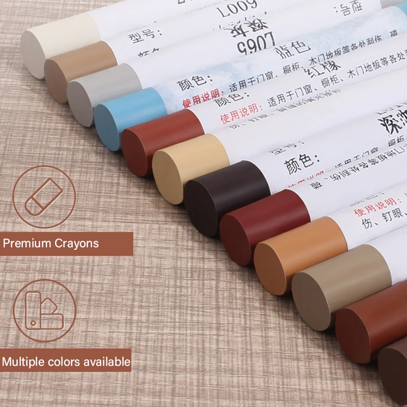 8 ألوان مقاوم للماء الأثاث الخشبي قلم إصلاح الأرضيات ، التالفة خدش الخشب التصحيح الطلاء تلوين ، رقعة لصق لتحسين المنزل