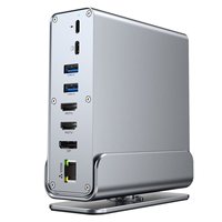 Type-C 15-in-1 Docking Station Triple Monitor Support with 4K60Hz RJ45 1000M Ethernet USB 3.0 PD 100W Charging