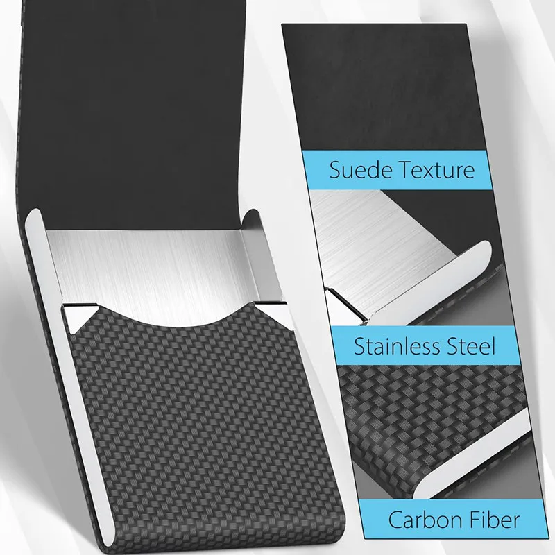 PU Leather Business Card Holder Fashion Magnetic Clasp Credit Card Box Office Supplies Gift RFID Blocking Business Card Case