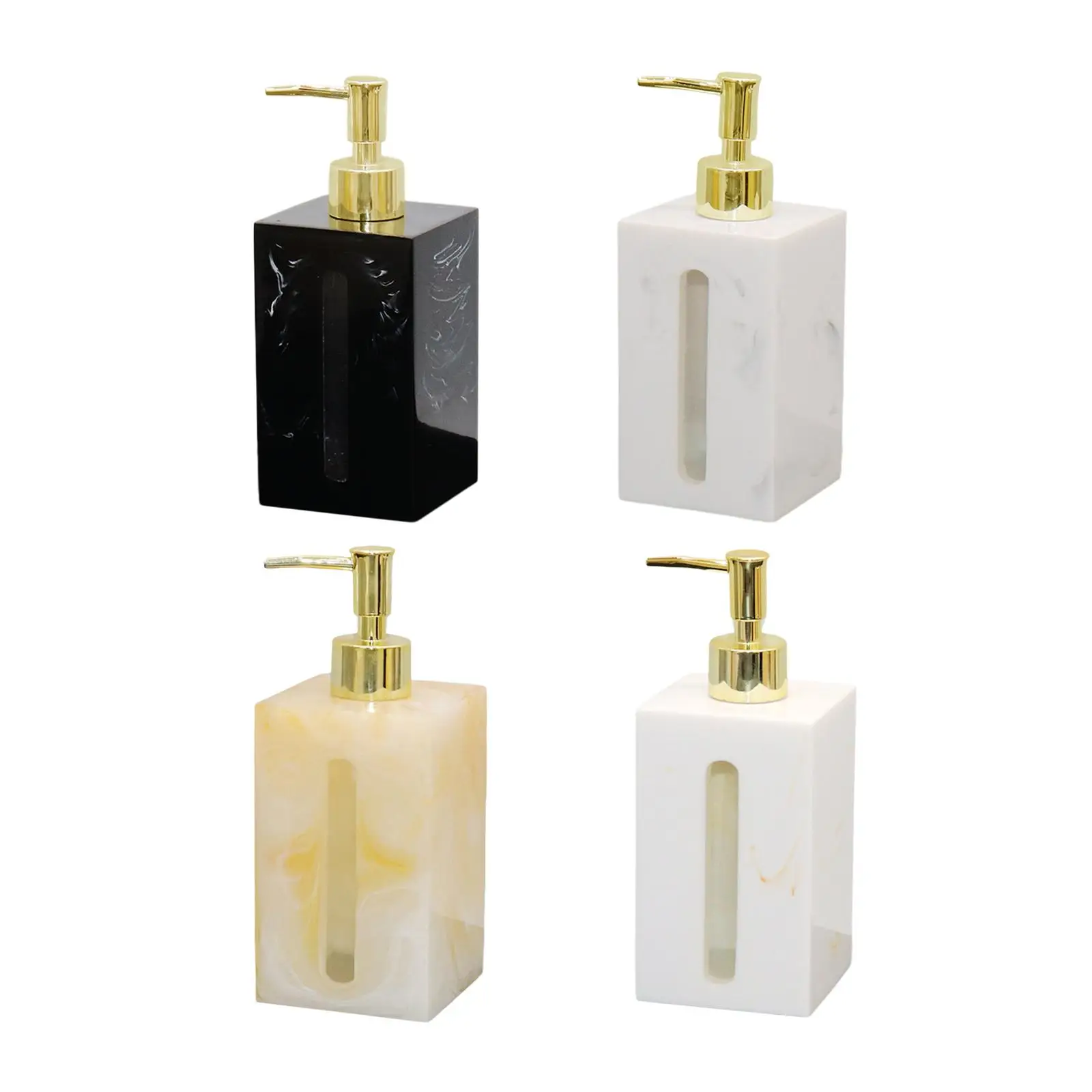 Resin Liquid Soap Dispenser Marble Style with Rustproof Pump Soap Dispenser Liquid Bottle for Home Bathroom Kitchen Lotion