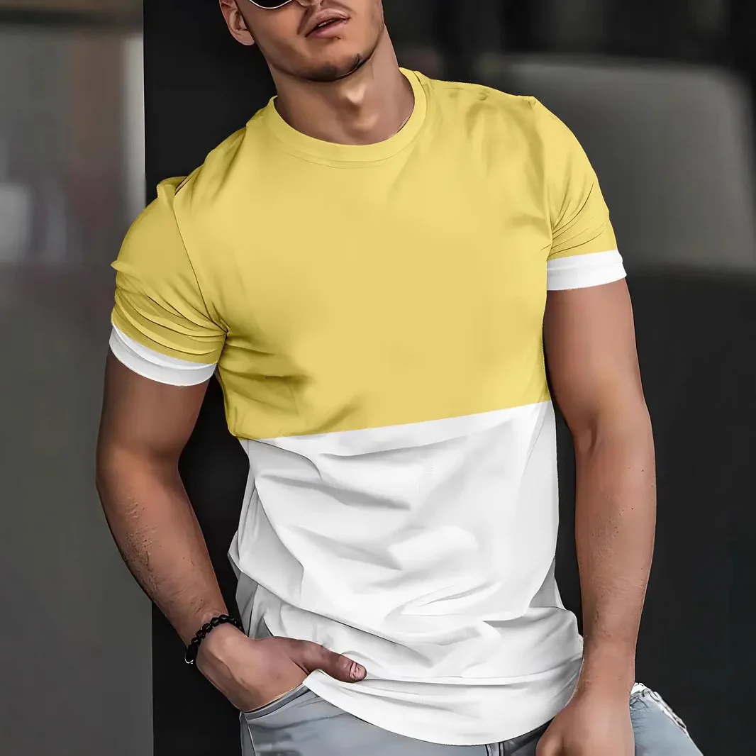 

Летняя мужская простая повседневная свободная футболка, модная уличная одежда с 3D принтом и круглым воротником большого размера, одежда с короткими рукавами