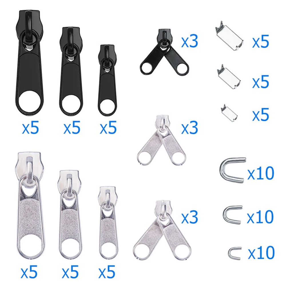 85 Teile/satz Reißverschluss Reparatur Kit Einfache Fix Zipper Slider Kopf Puller Verschluss Universal Ersatz Gebrochen/Tragbare Haushalt Abnehmbare – Detail 3