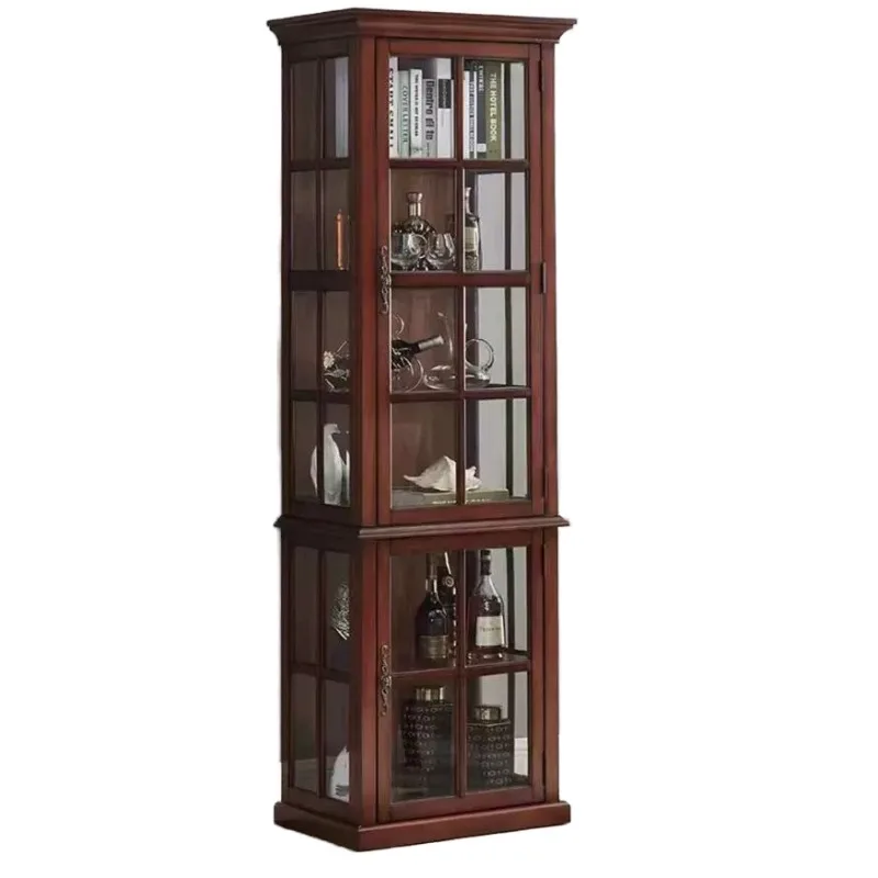 

Solid wood European-style dining cabinet traditional design style wine cabinet living room corner glass display new models