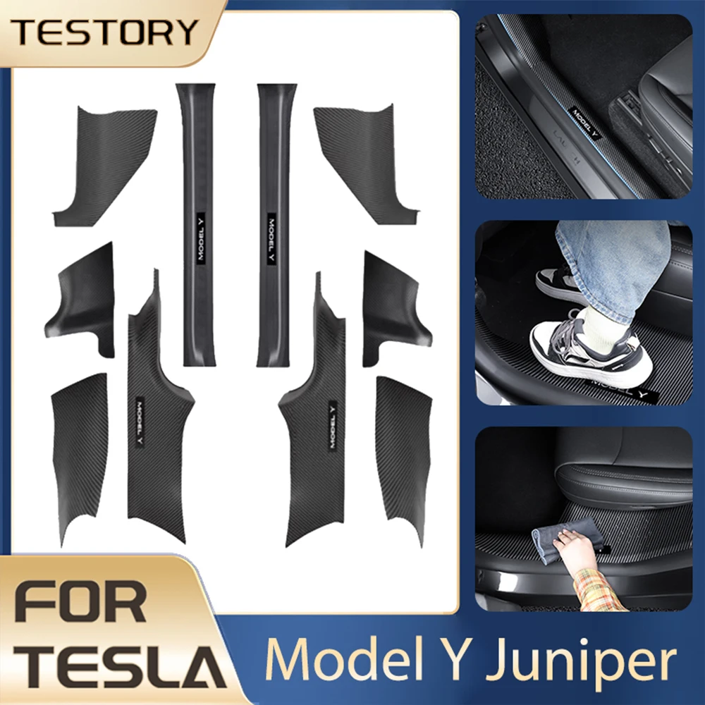 

For Tesla Model Y Juniper 2025 2026 Accessories Door Sill Strip Guard Door Threshold Anti-kick Pad for Tesla Model Y Juniper