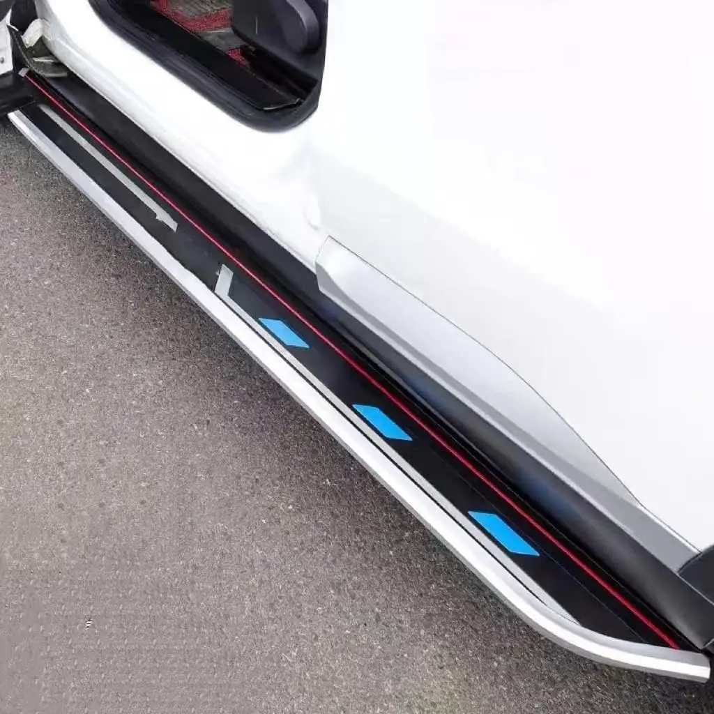 2 قطعة لوحة الجري مناسبة لجاكوار F-PACE 2016-2025 ملحقات دواسة شريط Nerf ذات الخطوة الجانبية (مع الأقواس)