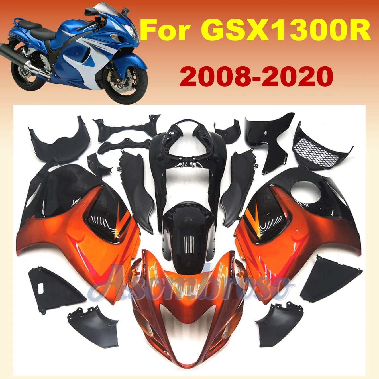 Custom fairing kit for Hayabusa GSX1300R 2008-2020 2017 09 10 11 12 13 14 15 16 19 18 GSXR1300  Rebuild fairings
