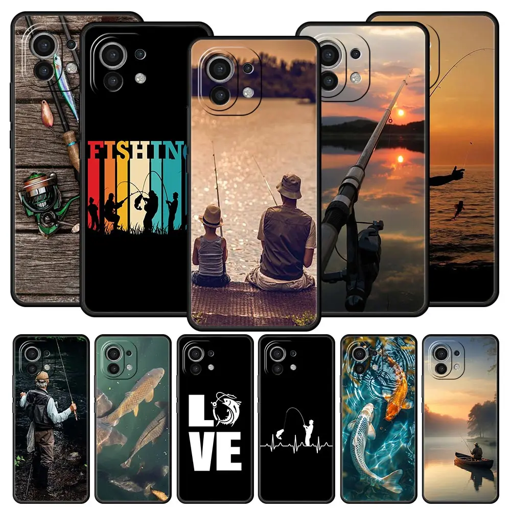 Phone Case For Xiaomi Mi 15 14 13 12 11 Lite 14T 13T 12T 11T Pro Poco X6 X5 M3 X3 Pro F5 F4 Cover Carp Fishing Fish