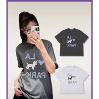 Korean fashion brand Low classic short sleeve IU Lee Ji-eun T-shirt dog round collar men and women couples 100% cotton