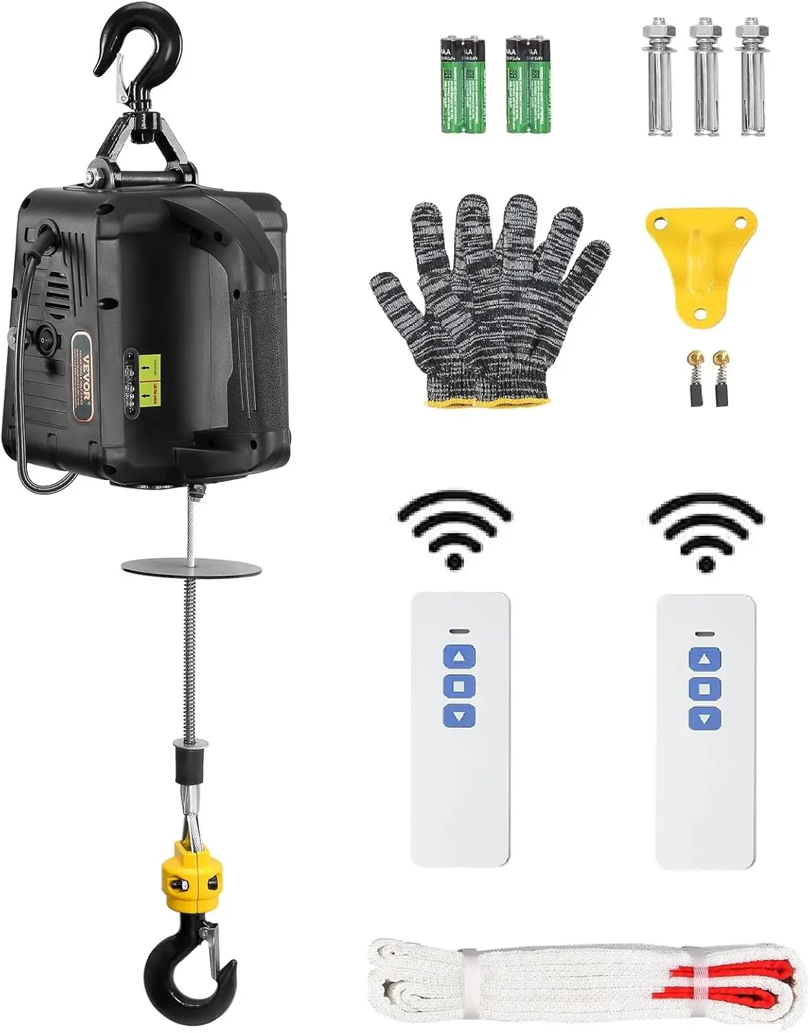 

2-in-1 Electric Hoist Winch, 1100 lbs Capacity, 1500W Portable Power Winch Crane, 22.9 ft Lifting Height, 13 ft/min